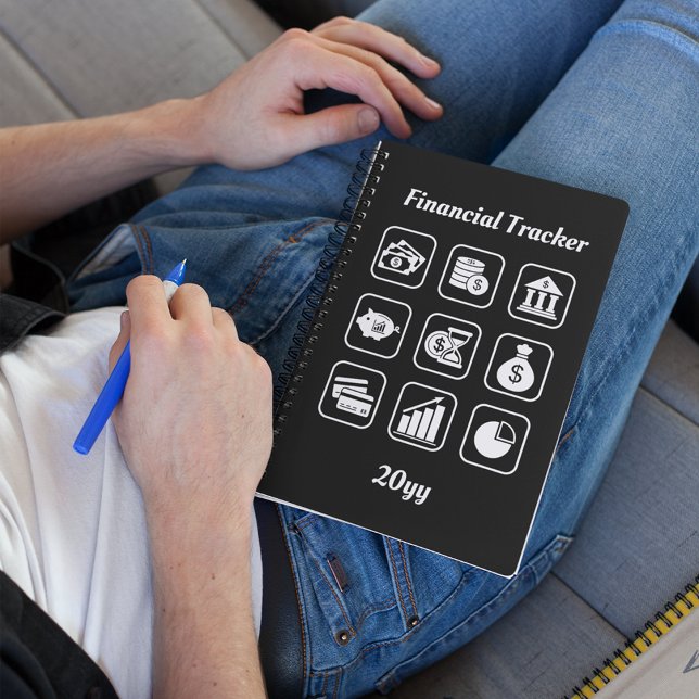Finanzieller Tracker weiß und schwarz Notizbuch (Von Creator hochgeladen)