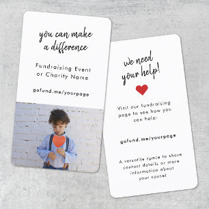 Finanzierung   Wohltätigkeit Event Jetzt Fotokarte Visitenkarte