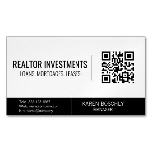 Finanzlogo Realtor Investor QR-Code Magnetische Visitenkarte