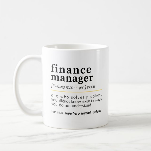 Finanzmanager - Funny Definition Kaffeetasse (Links)