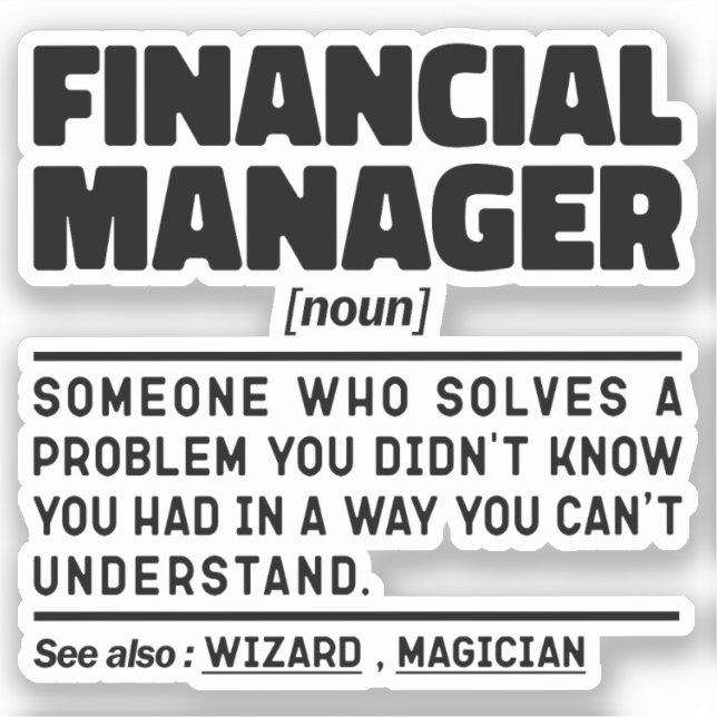 Finanzmanager Noun Management Inspiration Aufkleber (Vorderseite)