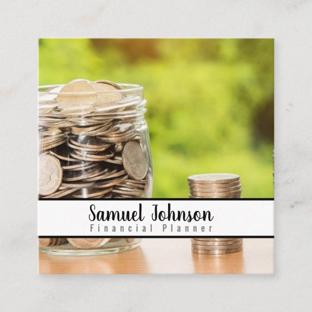Finanzplaner Vermögensverwaltung Quadratische Visitenkarte (Vorderseite)