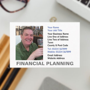 Finanzplanungsfoto Visitenkarte