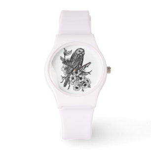 Finch auf Kirschzweig Armbanduhr