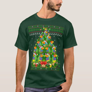 Finches Bird Xmas Leuchtturm Santa Finch Ugly C T-Shirt