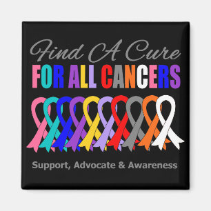 Find a Cure Ribbons For All Cancers Magnet