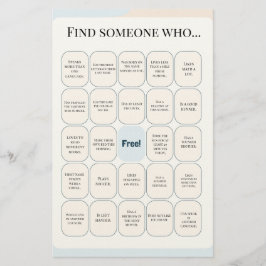 Find Someone Who Classroom Bingo Activity Briefpapier