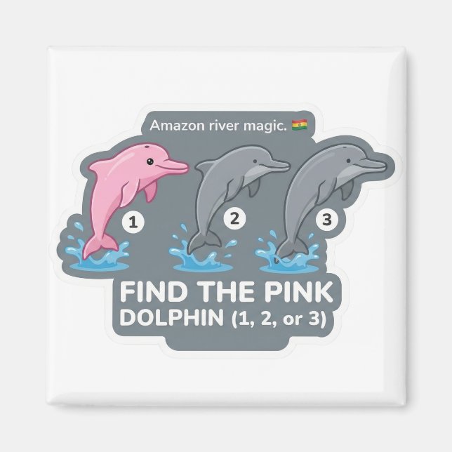 Find the Pink Dolphin Animal World Quest for Toddl Magnet (Vorne)