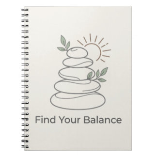 Find Your Balance Zen Ästhetik Notizbuch Notizblock