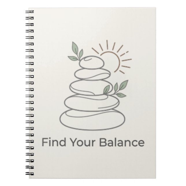 Find Your Balance Zen Ästhetik Notizbuch Notizblock (Vorderseite)