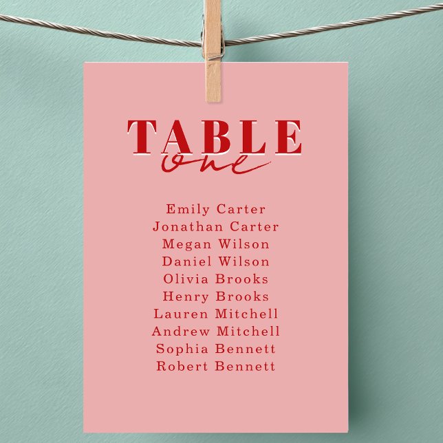 FIND YOUR SEAT! Blush Red Bold Font Wedding Einladung (FIND YOUR SEAT! Blush Red Bold Font Wedding Cards)