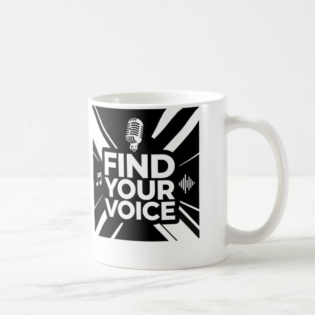 Find Your Voice Microphone Podcast Kaffeetasse (Rechts)