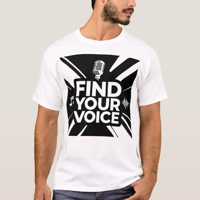 Find Your Voice Microphone Podcast T-Shirt (Vorderseite)