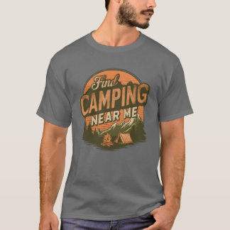 Finde Camping in meiner Nähe Retro Camper Junge T-Shirt