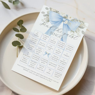 Finde das Gast-Bing-Blau-Bogen-Baby-Shower-Spiel