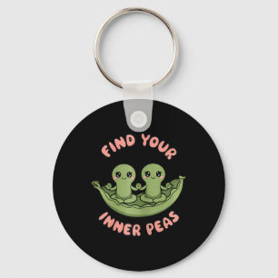 Finde deine inneren Erbsen Kawaii Zen Pods Yoga De Schlüsselanhänger