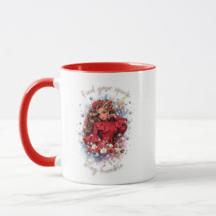 Finde deinen Funken Bleib bescheiden Latina-Mädche Tasse
