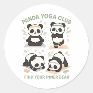 Finde deinen inneren Panda Panda Yoga Club Tee Runder Aufkleber