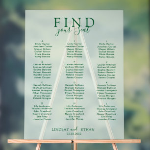 Finde Deinen Platz! Elegante grüne transparente Ho Acrylschild