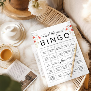 Finde den Gast Bingo Brautparty Spielkarte Einladung