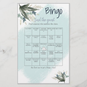Finde den Gast Bingo Brautparty Spielkarte Flyer