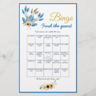 Finde den Gast Bingo Brautparty Spielkarte Flyer