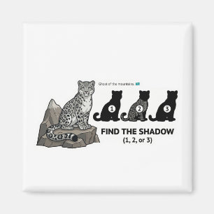 Finde den Schatten: Schneeleopard Kasachstan Tier Magnet