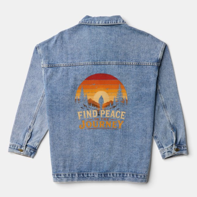 Finde Frieden auf der Reise Jeansjacke (Rückseite)