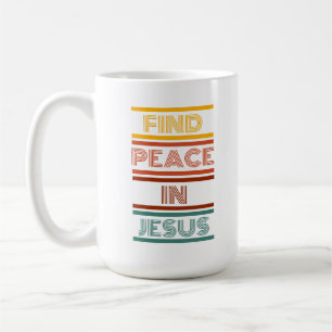 Finde Frieden in Jesus. Retro Coffee Tasse
