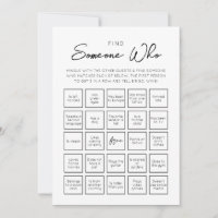 Finde jemanden, der Bingo-Spielkarte für Gäste