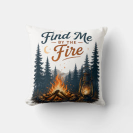 Finde mich am Lagerfeuer-Camping in der Natur Kissen