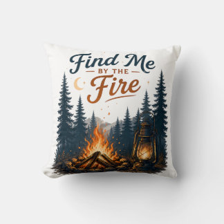 Finde mich am Lagerfeuer-Camping in der Natur Kissen