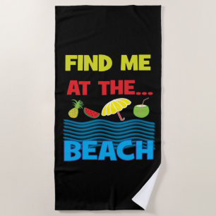 Finde Mich Am Strand Tropischer Sommer Strandtuch
