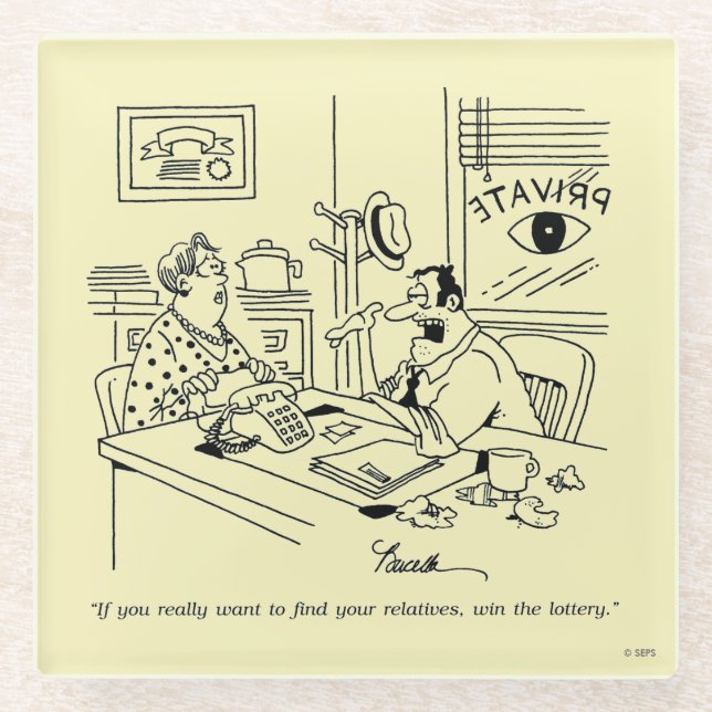 Finden der Verwandter Glasuntersetzer (Vorderseite)