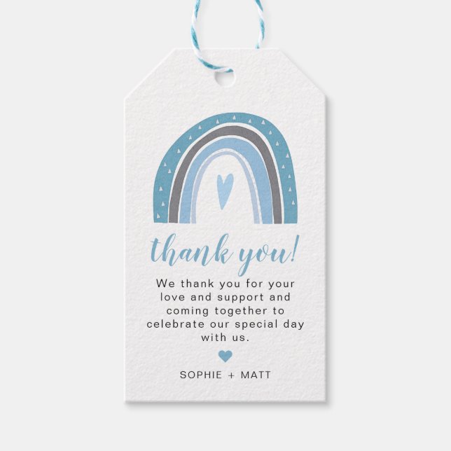 FINDEN | Dusty Blue Bohemisch Boho Slate Rainbow Geschenkanhänger (Vorderseite)