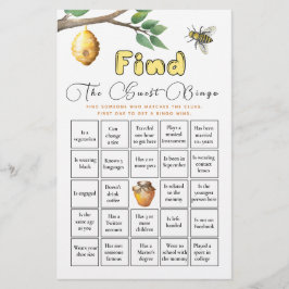 Finden Sie das Bingo Baby Bee Baby Shower Game
