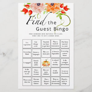 Finden Sie das Bingo Pumpkin Baby Shower Game