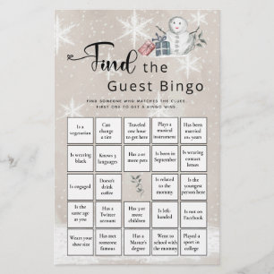 Finden Sie das Bingo Winter Baby Shower Game