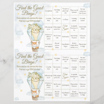 Finden Sie das Guest Bingo Baby Shower Game