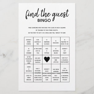 Finden Sie das Guest Bingo Minimalistisch Baby Sho