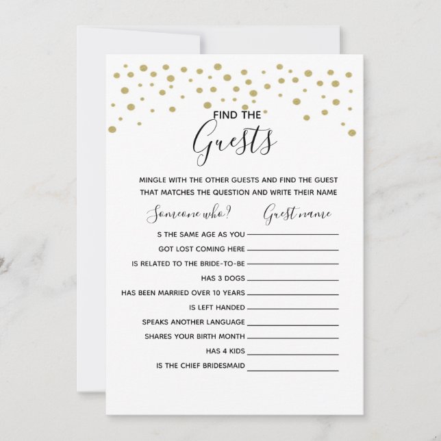 Finden Sie das Spiel des Polterabends Einladung (Vorderseite)