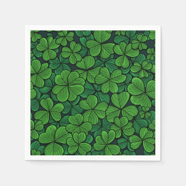 Finden Sie den glücklichen Klee 2 Serviette (Vorderseite)