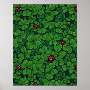Finden Sie den glücklichen Klee Poster