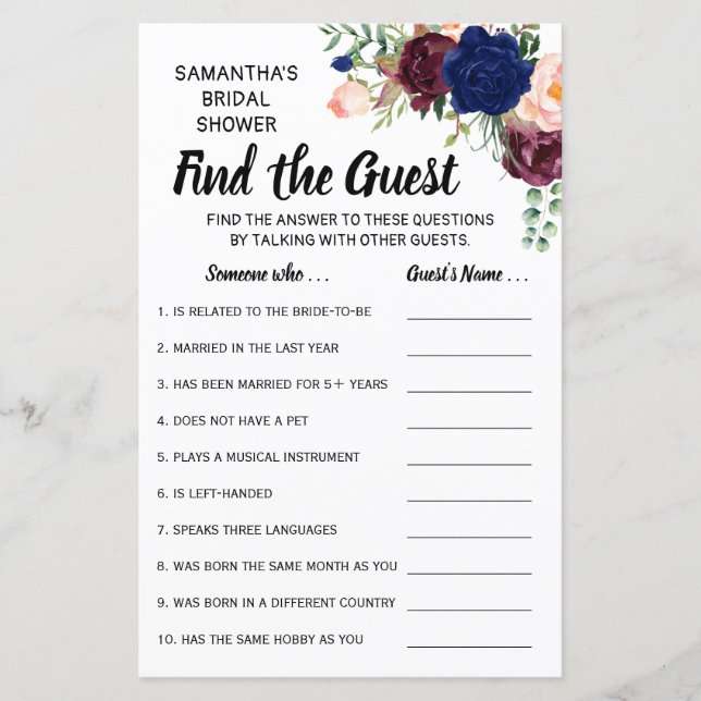 Finden Sie die Gästebuch englisch spanisch Spiel (Vorderseite)