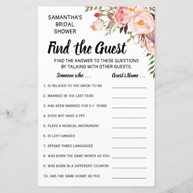 Finden Sie die Gästebuch englisch spanisch Spiel (Vorderseite)