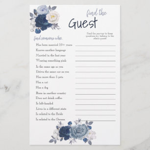 Finden Sie die Guest Bridal Game Card Flyer
