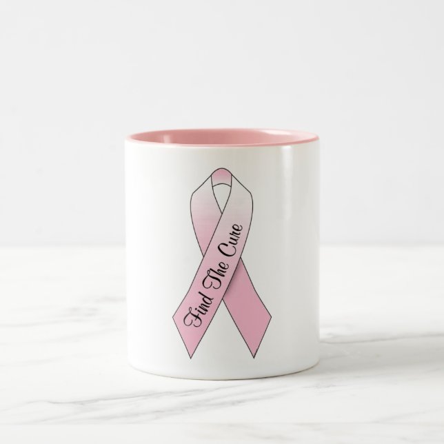Finden Sie die heilende rosa Schleife Zweifarbige Tasse (Mittel)