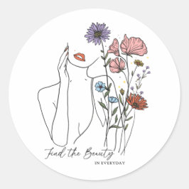 Finden Sie die Schönheit in alltäglichen inspirier Runder Aufkleber