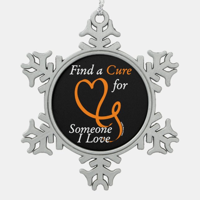 Finden Sie ein Heilmittel/Herz/Jemand I-Liebe...RS Schneeflocken Zinn-Ornament (Vorderseite)