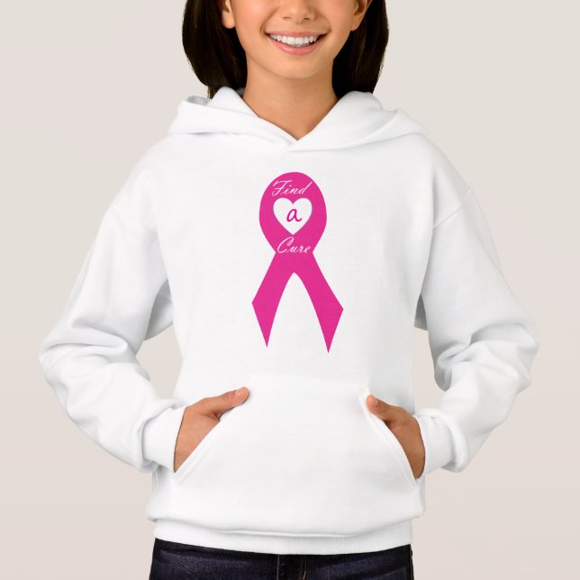 Finden Sie ein Heilmittel, Krebsbewusstsein, Kinde Hoodie (Vorderseite)